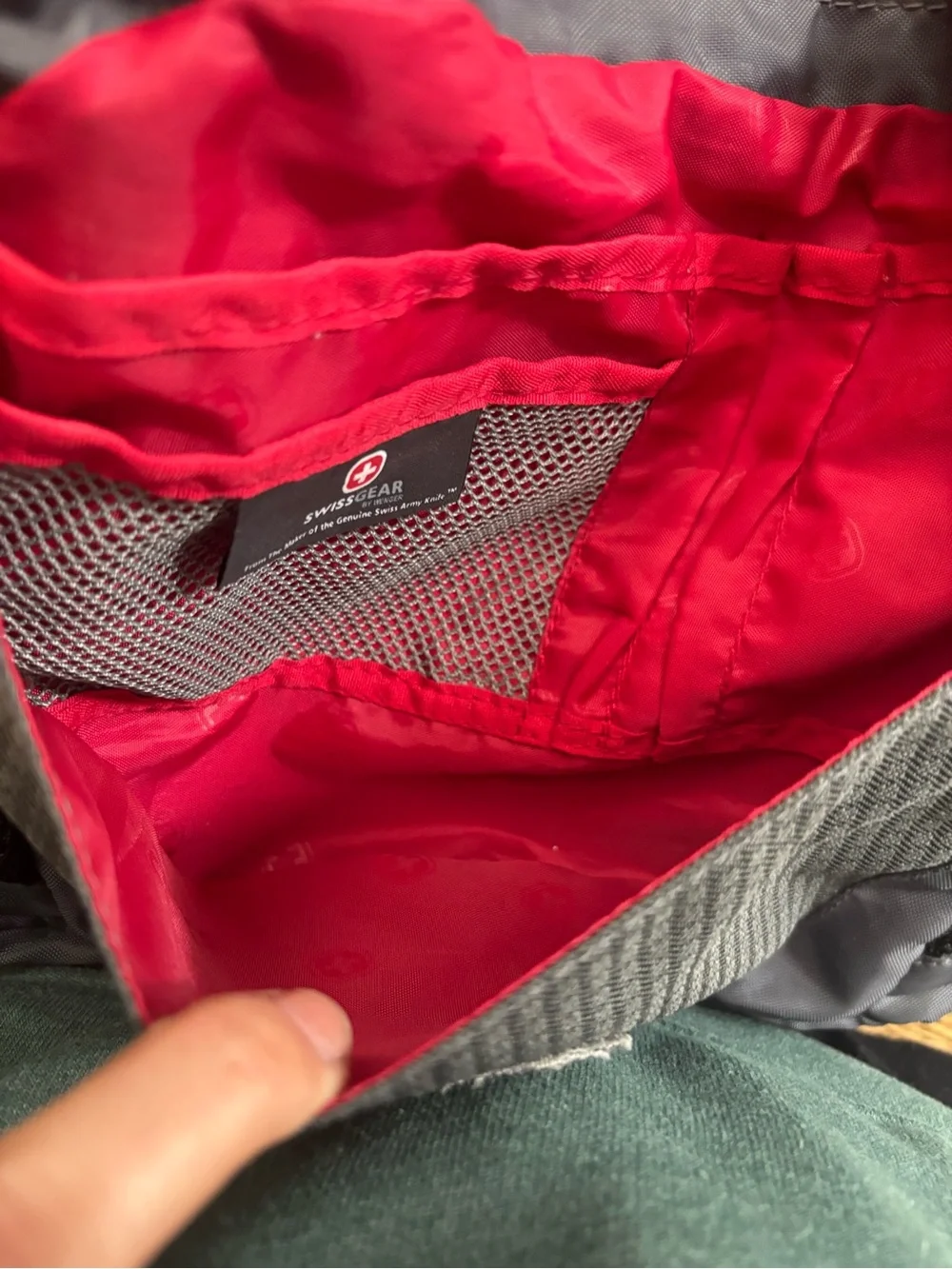 SwissGear Gray Messenger Bag with Red Accents